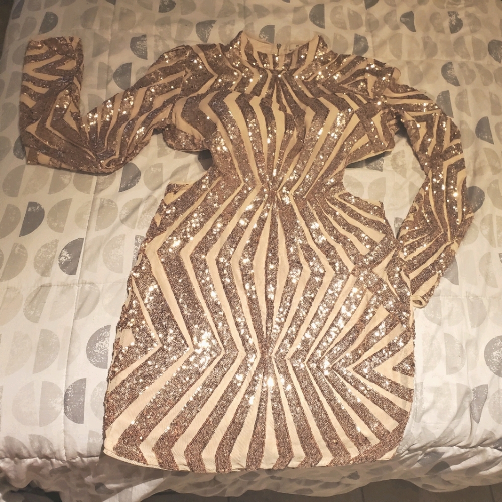 J.ouR Gold Backless Evening Dress